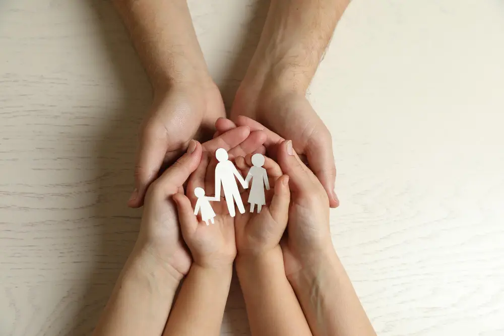 A couple with a child