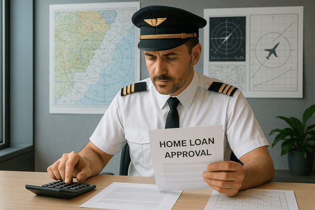 Pilot / air traffic controller celebrating home loan approval